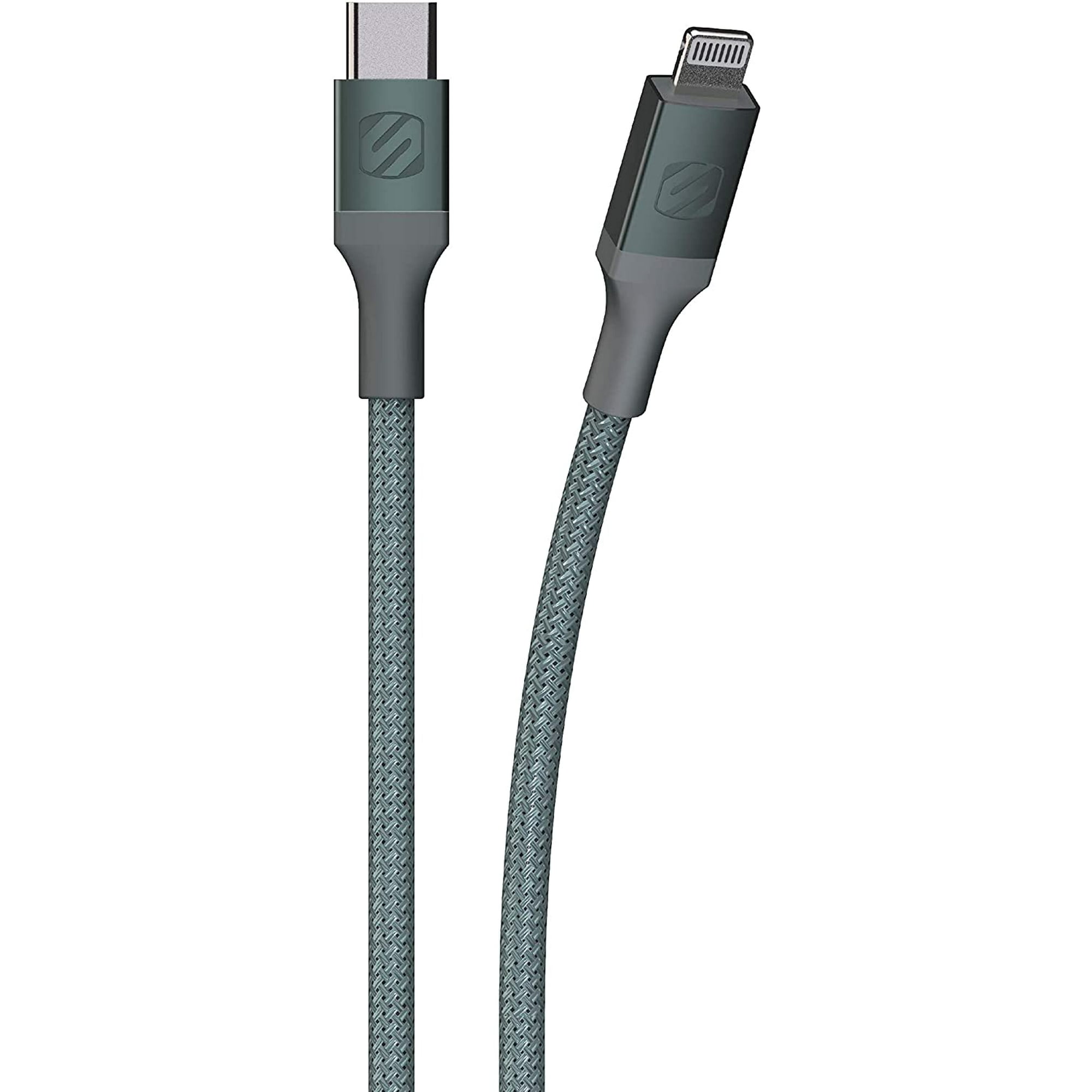 Midnight Green SCOSCHE Ci4B4MG-SP Strikeline MFi Certified Premium Charge & Sync Braided Cable for Lightning and USB-C Devices 4-ft Midnight Green SCOSCHE Ci4B4MG-SP Strikeline MFi Certified Premium Charge & Sync Braided Cable for Lightning and USB-C Devices 4-ft